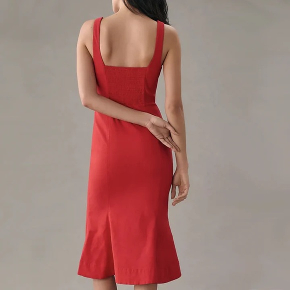 Anthropologie Red Bow Midi Dress - Picture 3 of 4